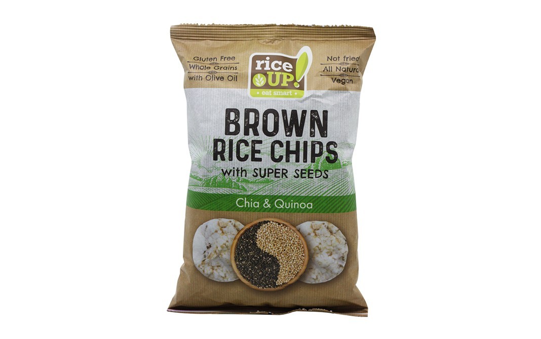 RiceUp Brown Rice Chips with Super Seeds Chia & Quinoa   Pack  60 grams